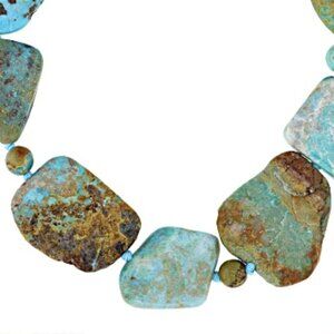 Mixed Green Turquoise Sterling Silver Beaded Necklace - new in box with tag